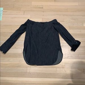 Denim off shoulder top